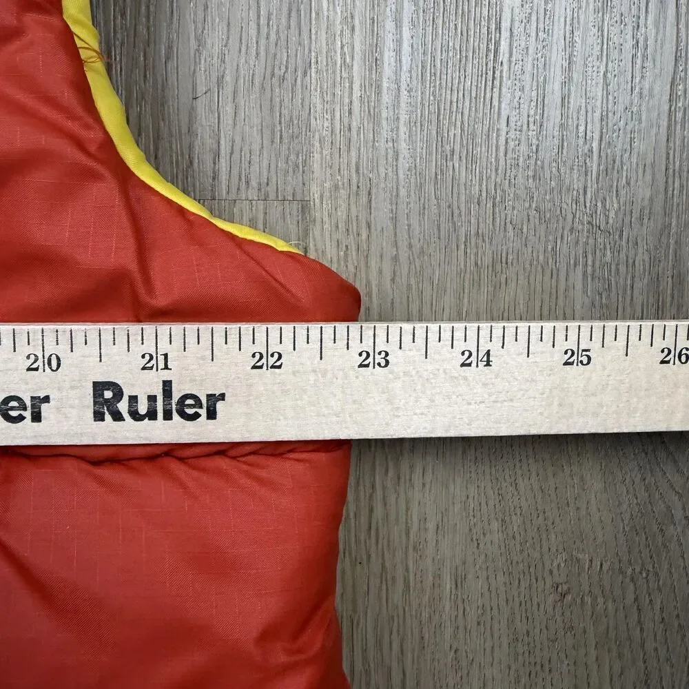 Vintage Gladding Vest Mens XL Orange Nylon Puffer Snap Front Ski 70s Outdoor